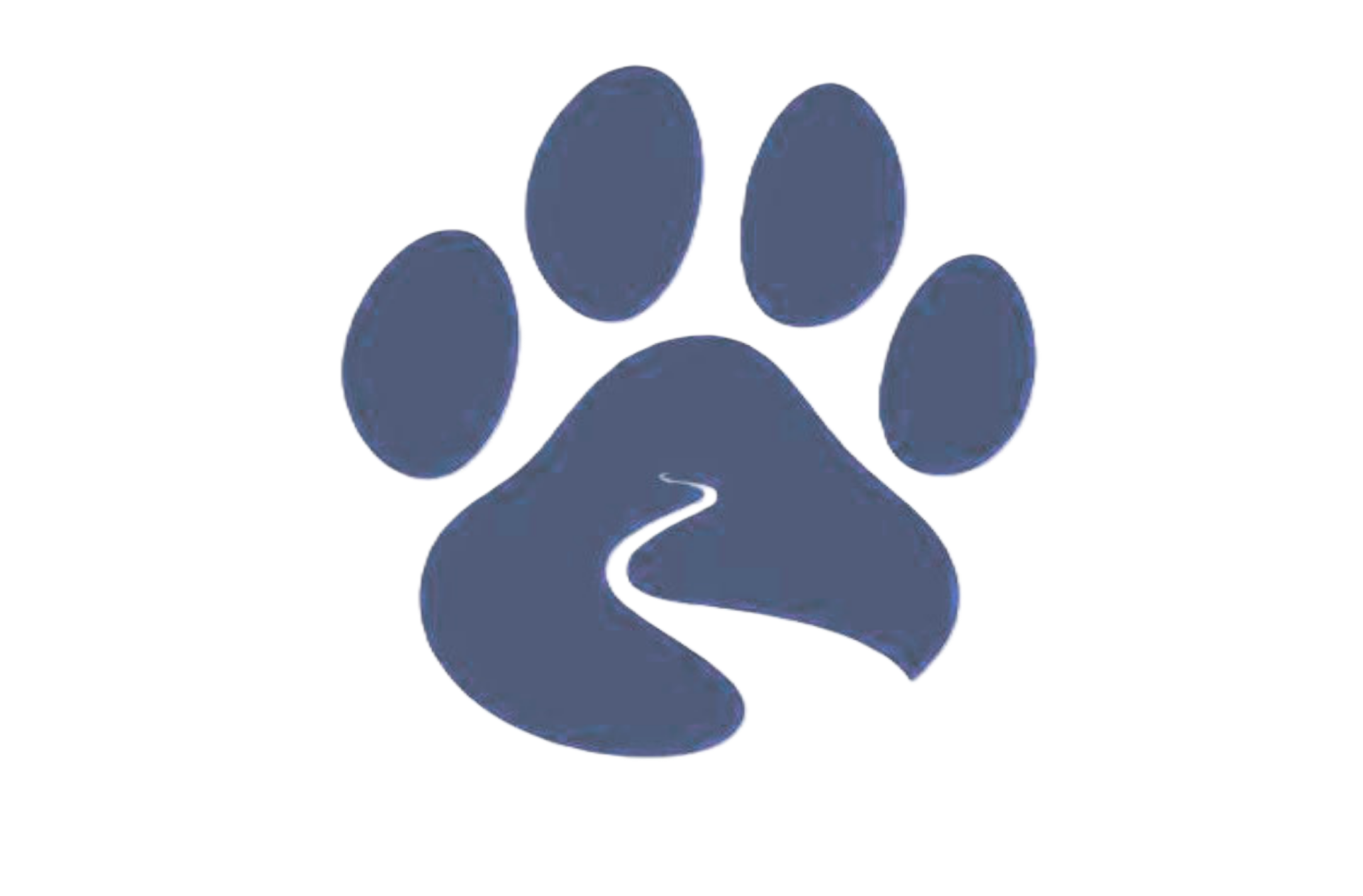 Dog friendly walks with path going through a paw print of a dog